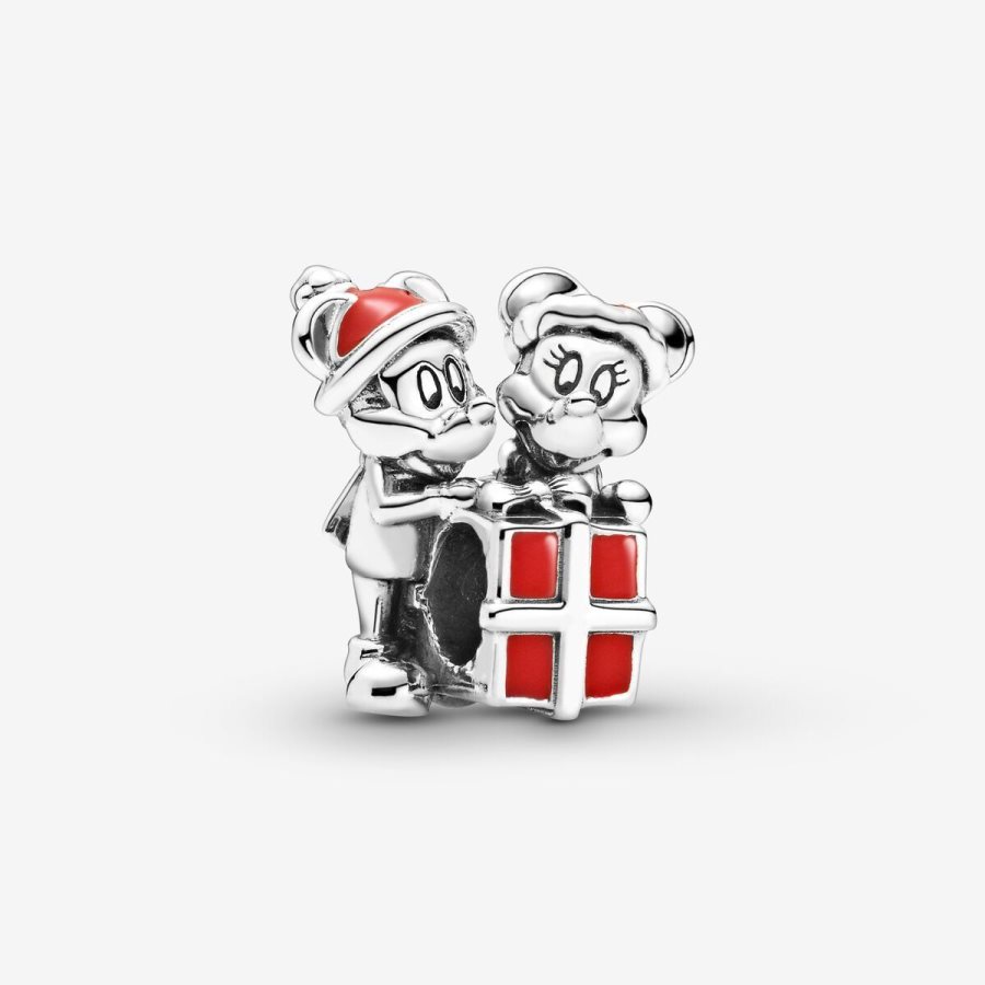 Pandora Mickey Mouse and Minnie Mouse Present Charm Gümüş | 013-JORYBU