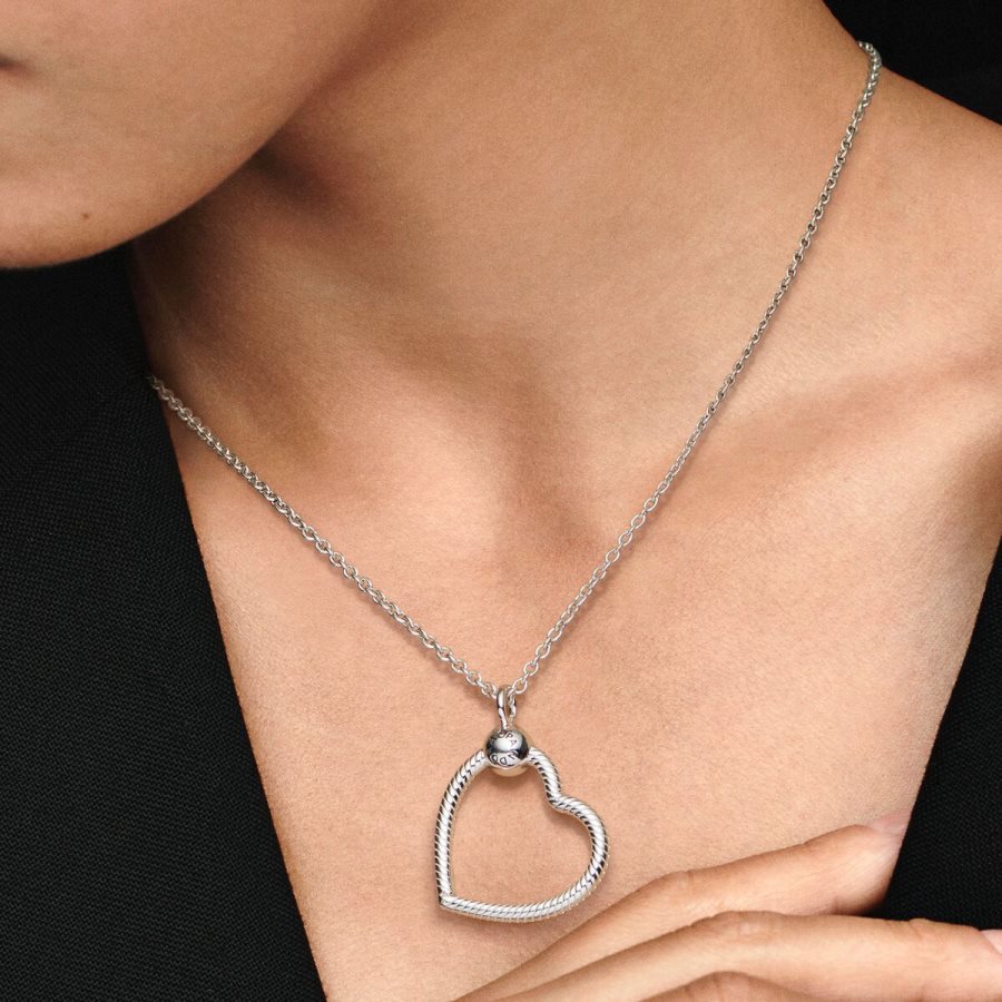 Pandora Moments Heart Charm Pendant Gümüş | 071-ZLOBDV