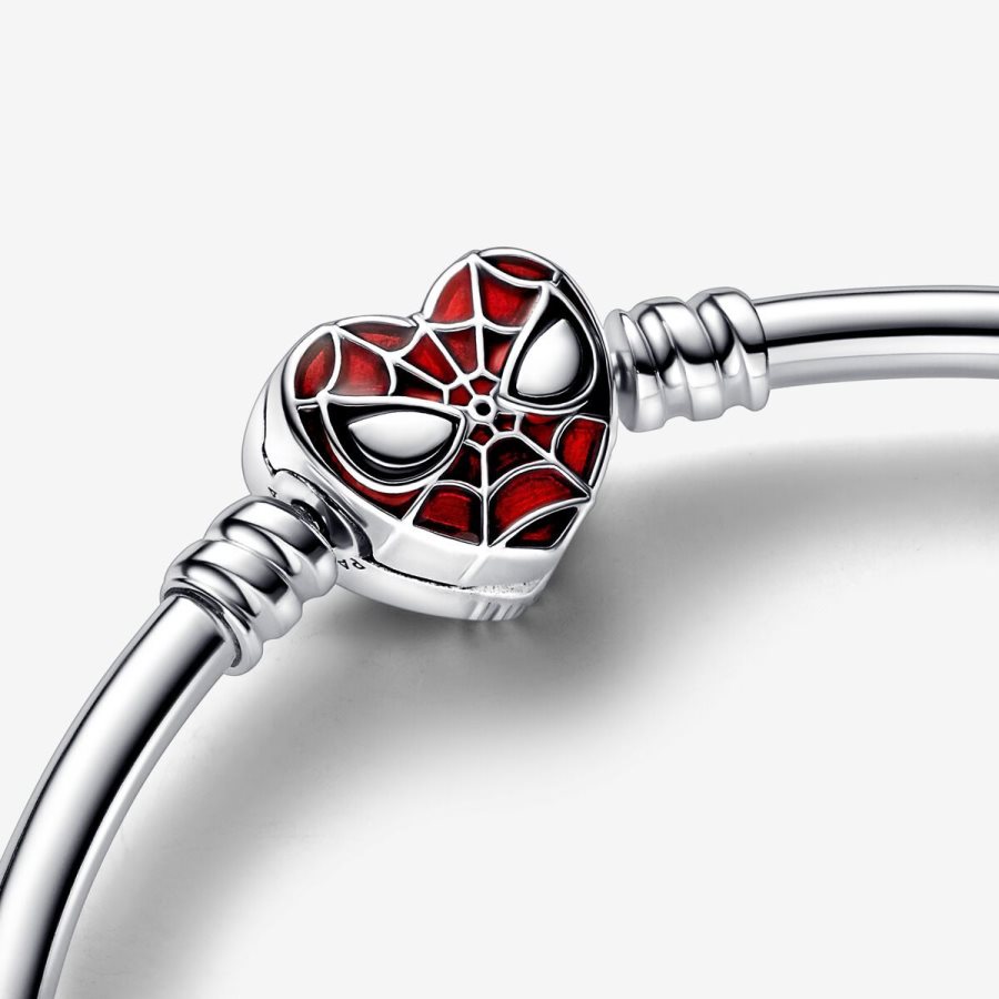 Pandora Moments Marvel Spider-Man Mask Clasp Bangle Gümüş | 402-DAKGMJ