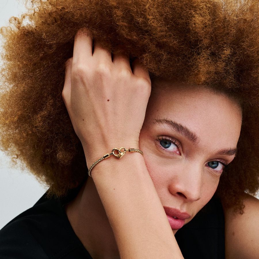 Pandora Moments Studded Chain Bracelet Altın | 630-ETVRNZ