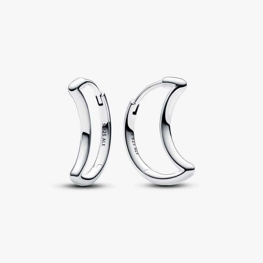 Pandora Moon Hoop Earrings Gümüş | 281-DAHYIE