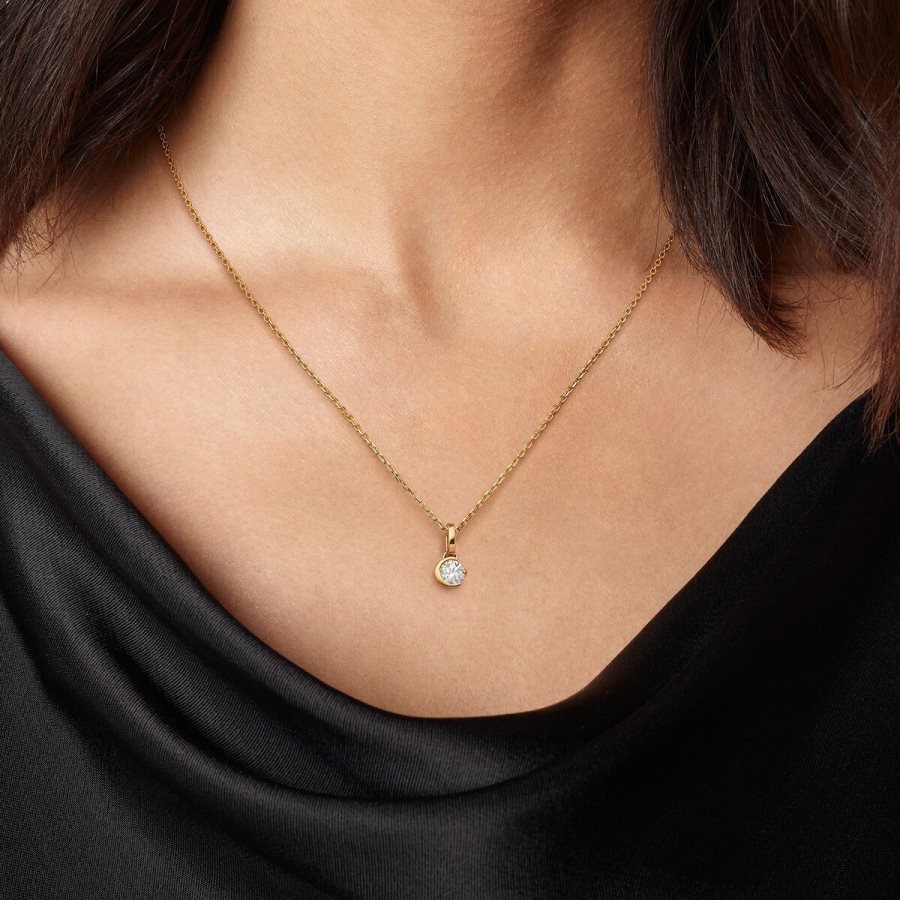 Pandora Moon Pendant 0.25 carat tw 14k Gold Altın | 573-VLDRKG