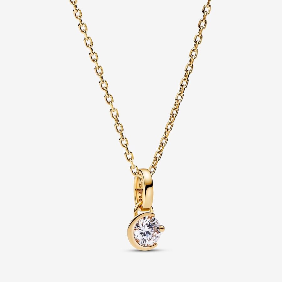 Pandora Moon Pendant 0.25 carat tw 14k Gold Altın | 573-VLDRKG