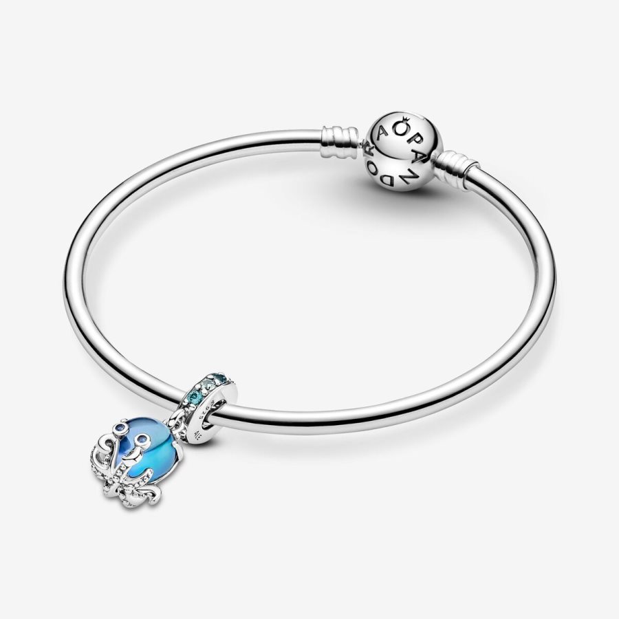 Pandora Murano Glass Cute Octopus Dangle Charm Gümüş | 265-EGTUIA