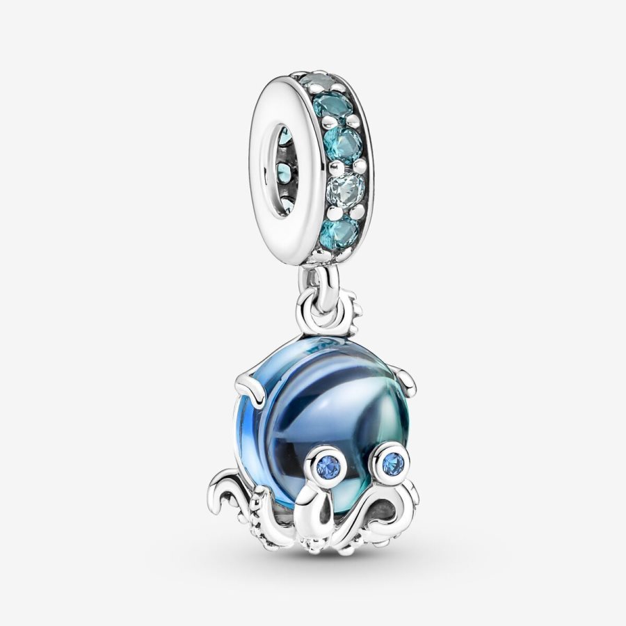 Pandora Murano Glass Cute Octopus Dangle Charm Gümüş | 265-EGTUIA