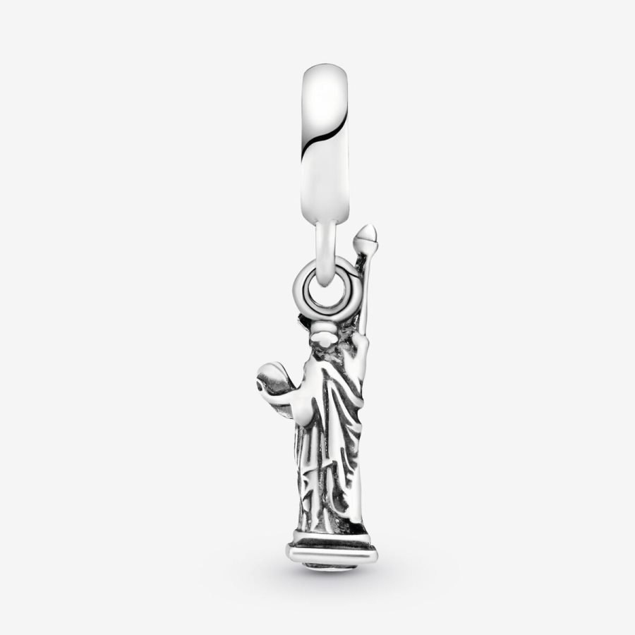 Pandora New York Statue of Liberty Dangle Charm Gümüş | 612-IOLGZS