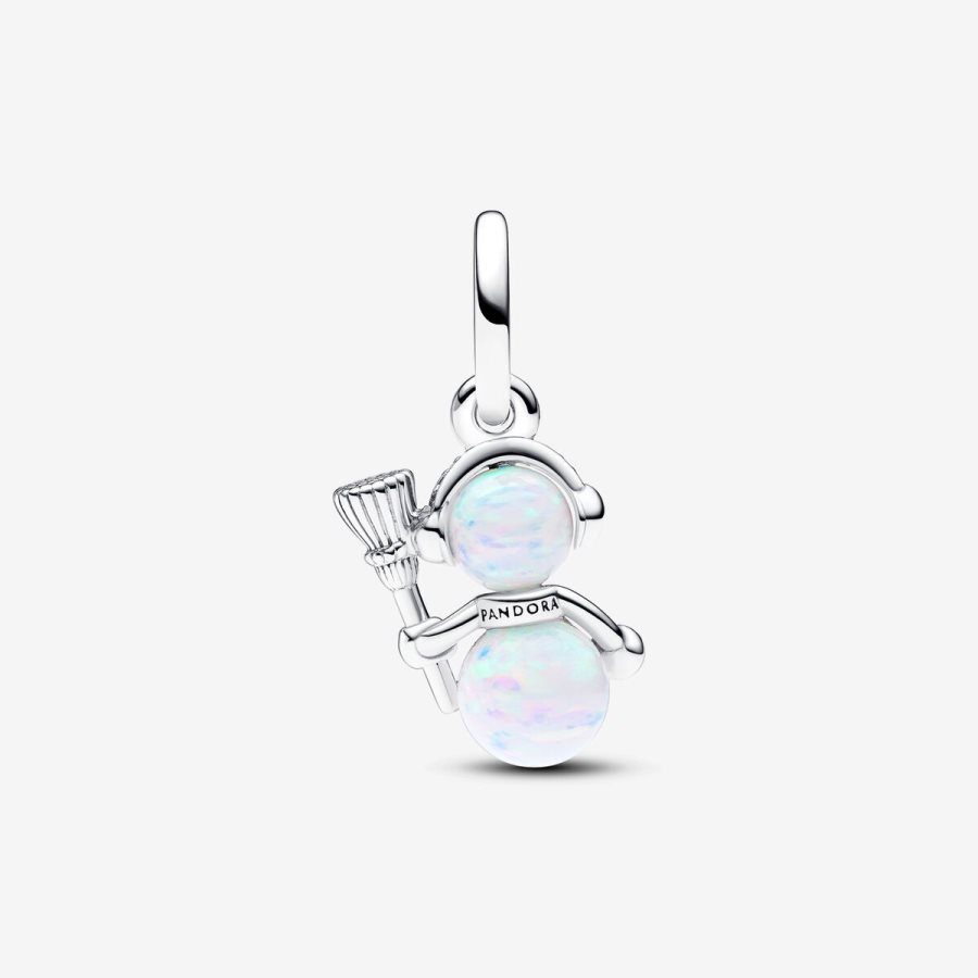 Pandora Opalescent Snowman Dangle Charm Gümüş | 504-TASPKF