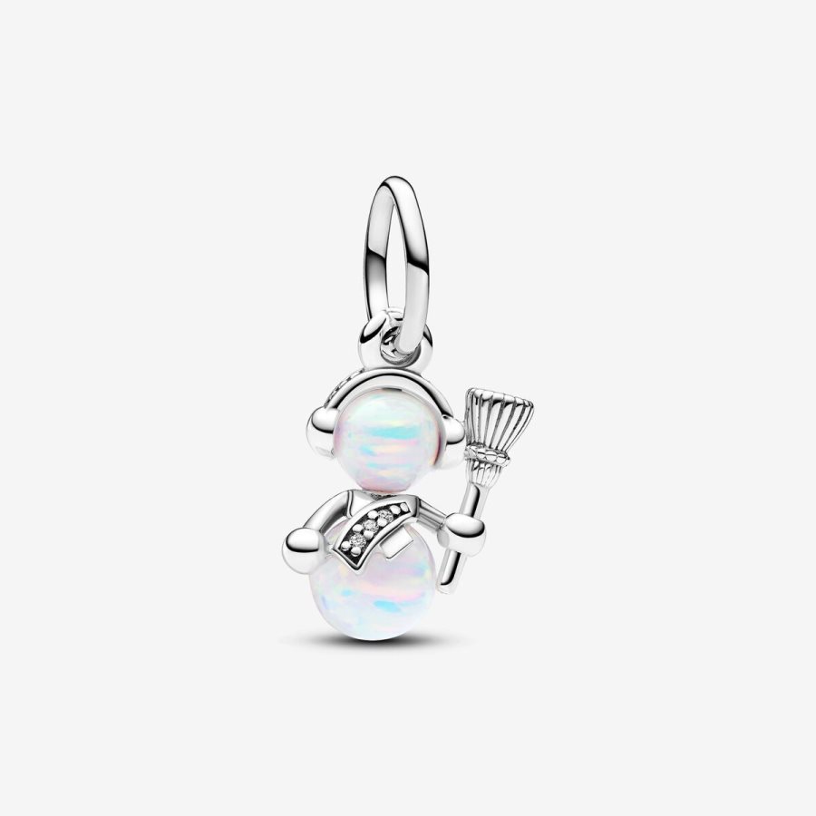 Pandora Opalescent Snowman Dangle Charm Gümüş | 504-TASPKF