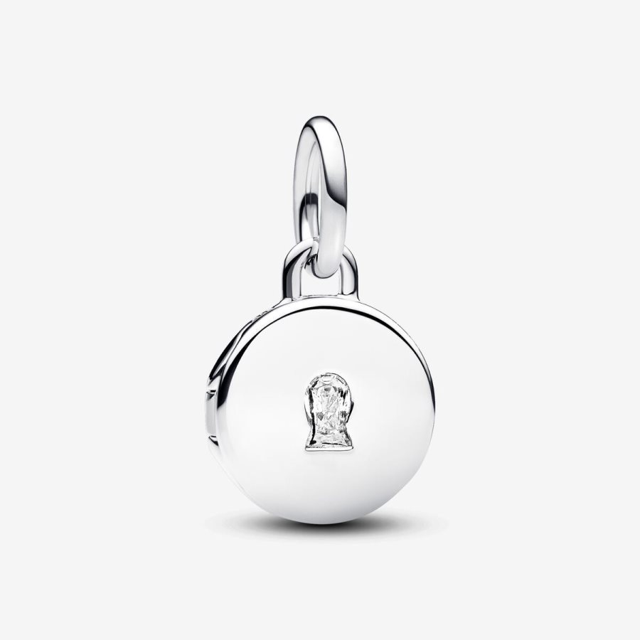 Pandora Openable & Engravable Love Locket Dangle Charm Gümüş | 630-JNHIYB