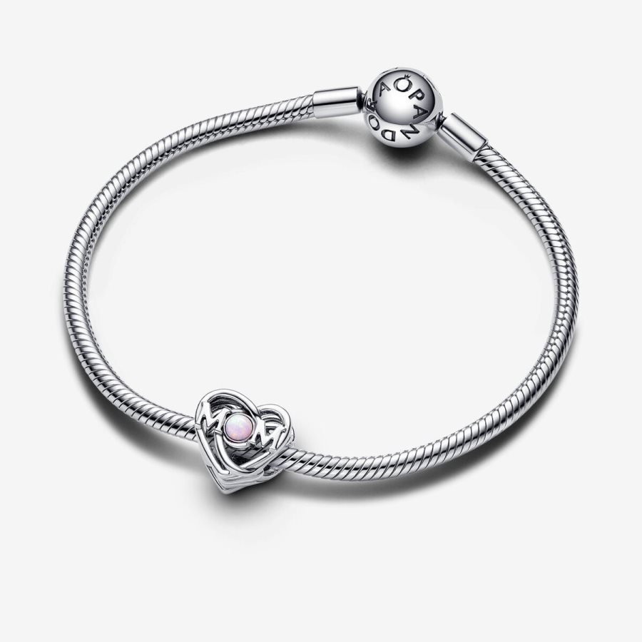 Pandora Openwork Mom & Heart Charm Gümüş | 365-LBROEA