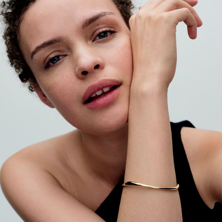Pandora Organically Shaped Bangle Altın | 374-PEKWON