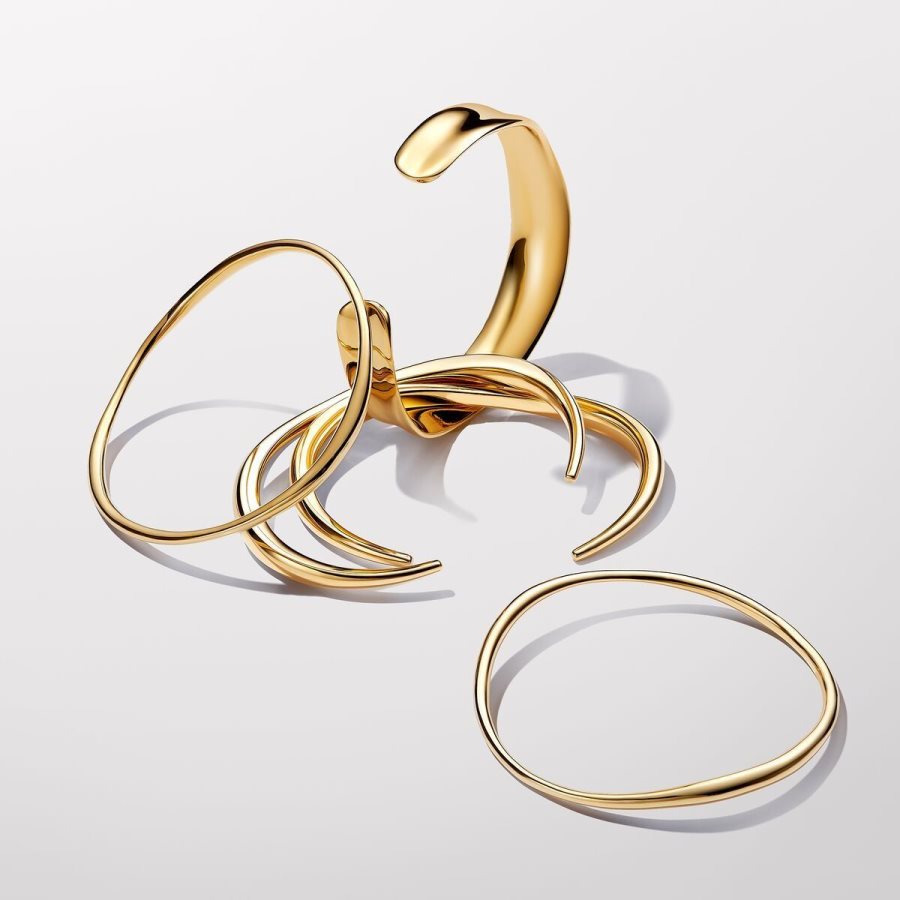 Pandora Organically Shaped Bangle Altın | 374-PEKWON