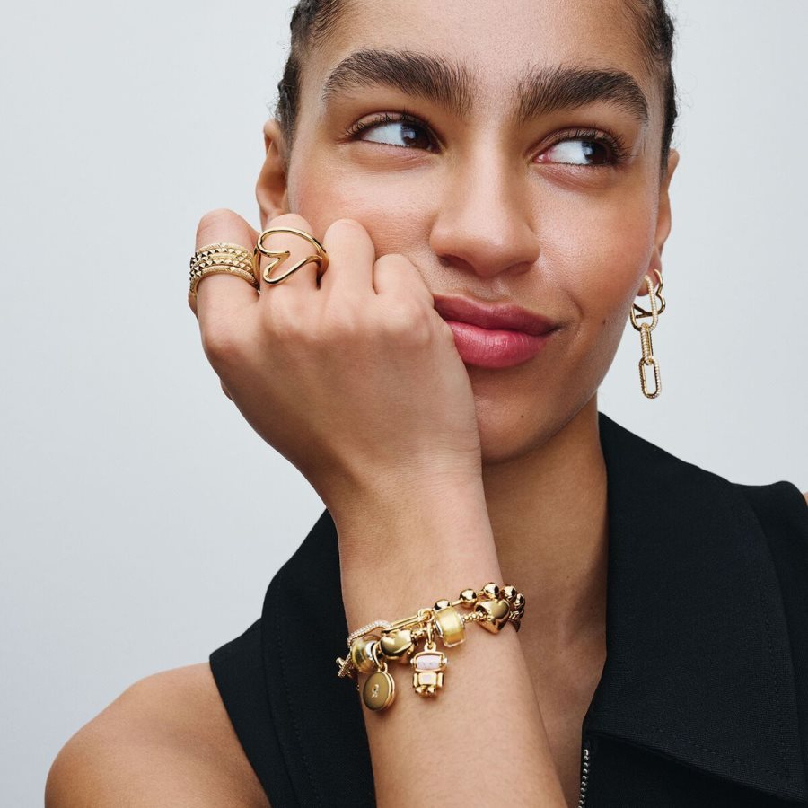 Pandora Organically Shaped Heart Ring Altın | 618-NRJCKS