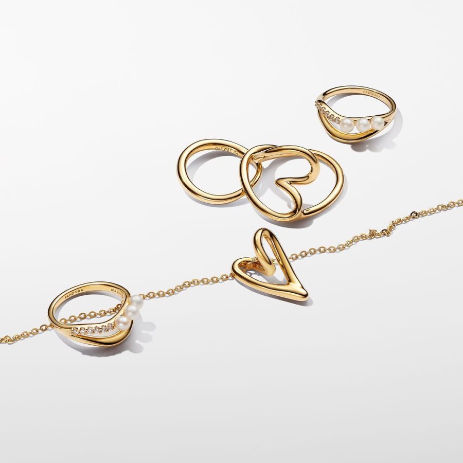 Pandora Organically Shaped Heart Ring Altın | 618-NRJCKS