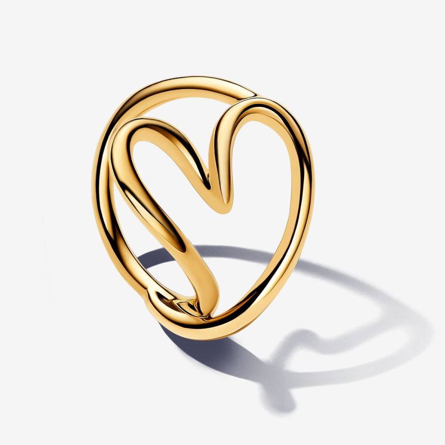 Pandora Organically Shaped Heart Ring Altın | 618-NRJCKS