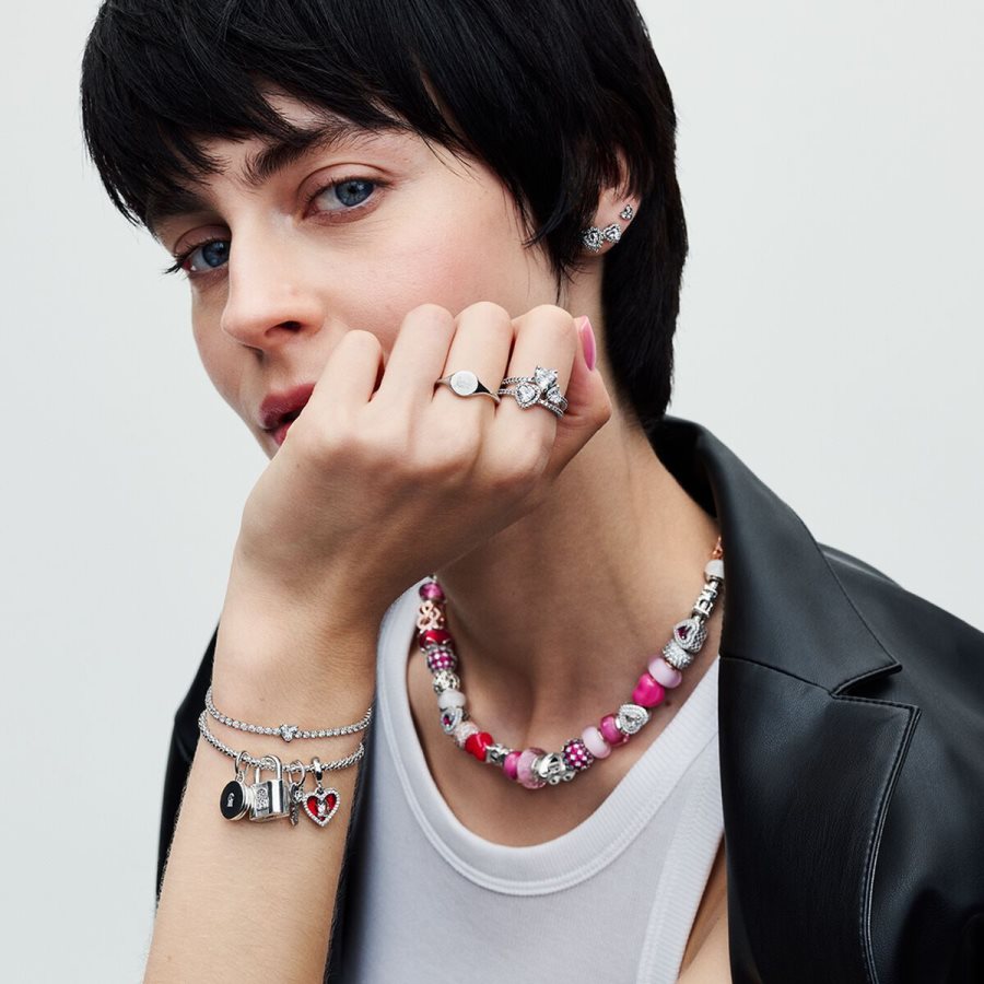 Pandora Padlock and Key Dangle Charm Gümüş | 125-YGZLUJ