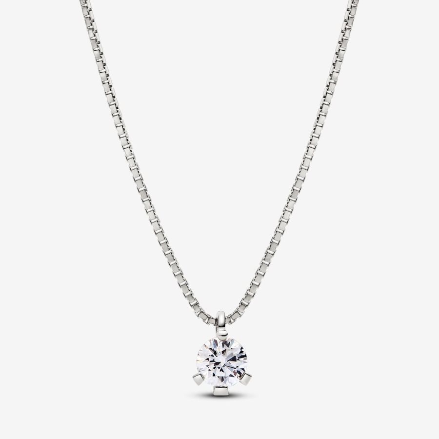 Pandora Pendant Necklace 0.50 carat tw 14k White Gold Beyaz Altın | 620-UXBMNQ