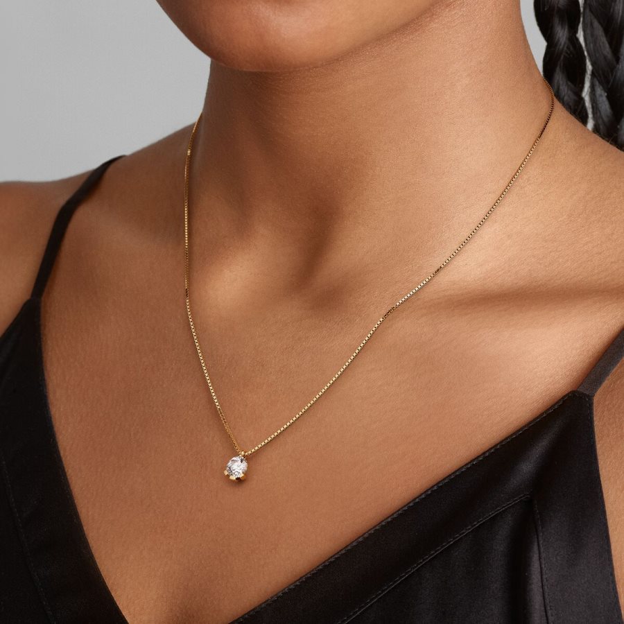 Pandora Pendant Necklace 1.00 carat tw 14k Gold Altın | 512-QRWPLM