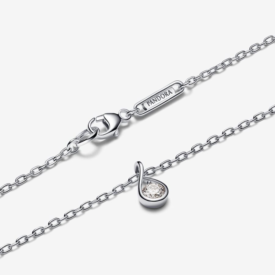 Pandora Pendant & Necklace 0.15 carat tw Sterling Silver Gümüş | 210-NIQKLG