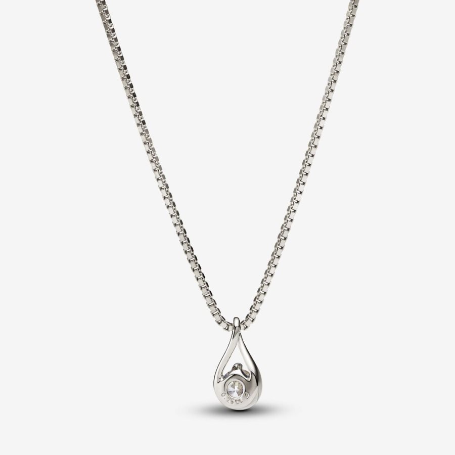 Pandora Pendant & Necklace 0.25 carat tw 14k White Gold Beyaz Altın | 390-RGVFOH
