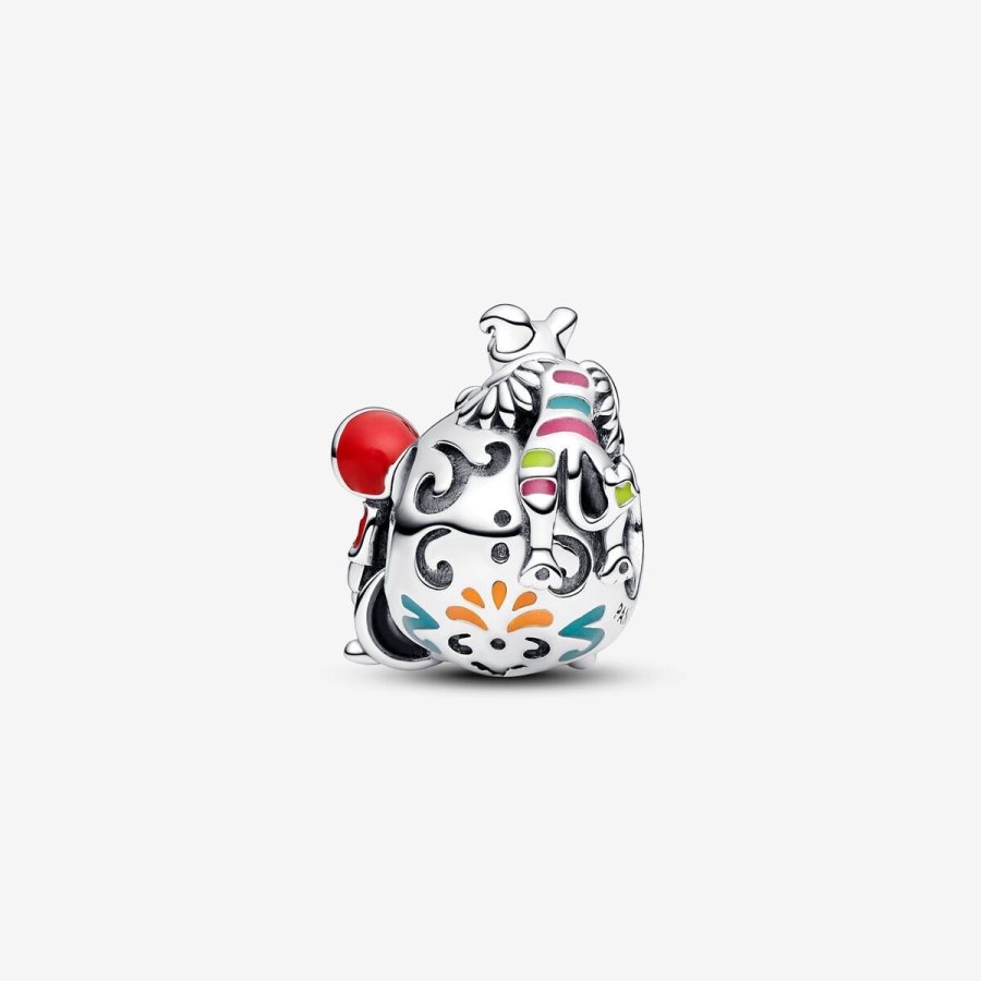Pandora Pixar Coco Miguel & Dante Skull Glow-in-the-dark Charm Gümüş | 307-UXWAZY