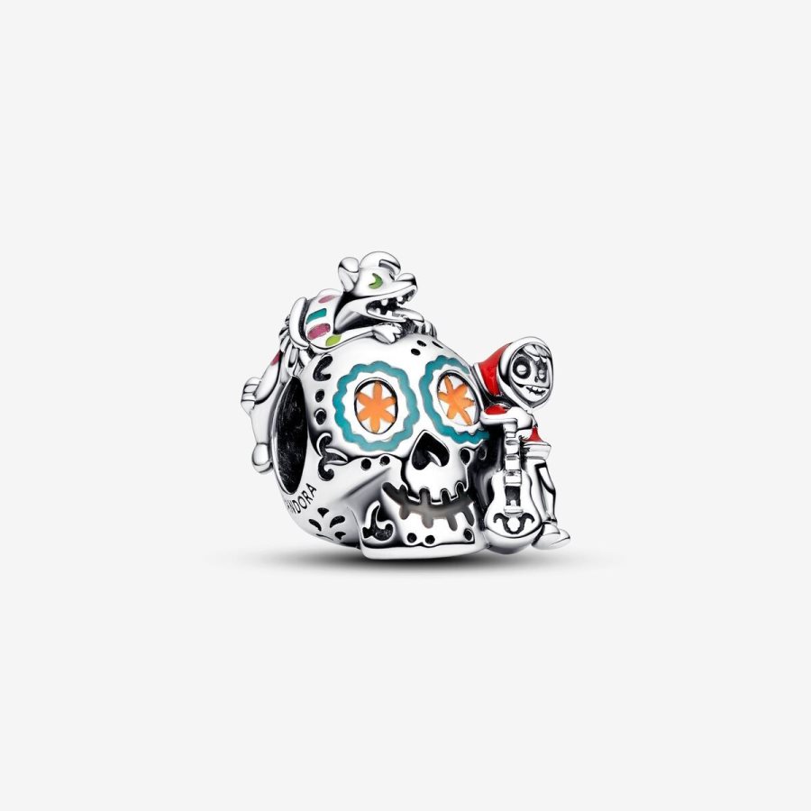Pandora Pixar Coco Miguel & Dante Skull Glow-in-the-dark Charm Gümüş | 307-UXWAZY
