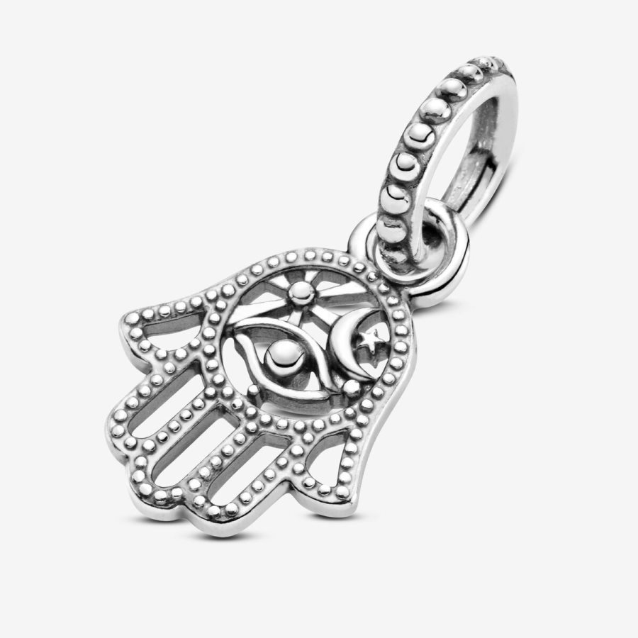 Pandora Protective Hamsa Hand Dangle Charm Gümüş | 364-SNFLUA