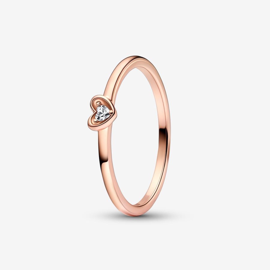 Pandora Radiant Heart Ring Pembe Altın | 924-QCZEMR
