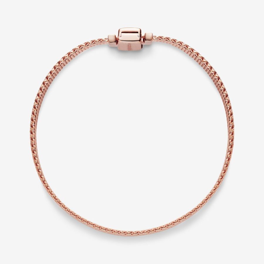 Pandora Reflexions Mesh Bracelet Pembe Altın | 159-JVPONQ