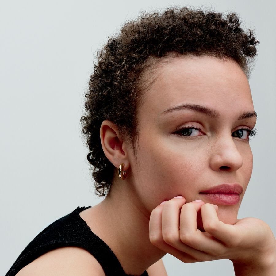 Pandora Round Open Hoop Earrings Altın | 951-CRWXLP