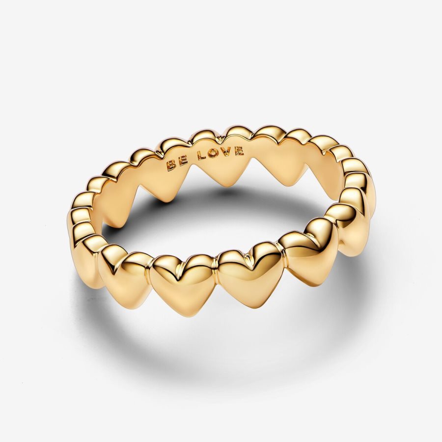 Pandora Row of Hearts Ring Altın | 023-MZCDXN