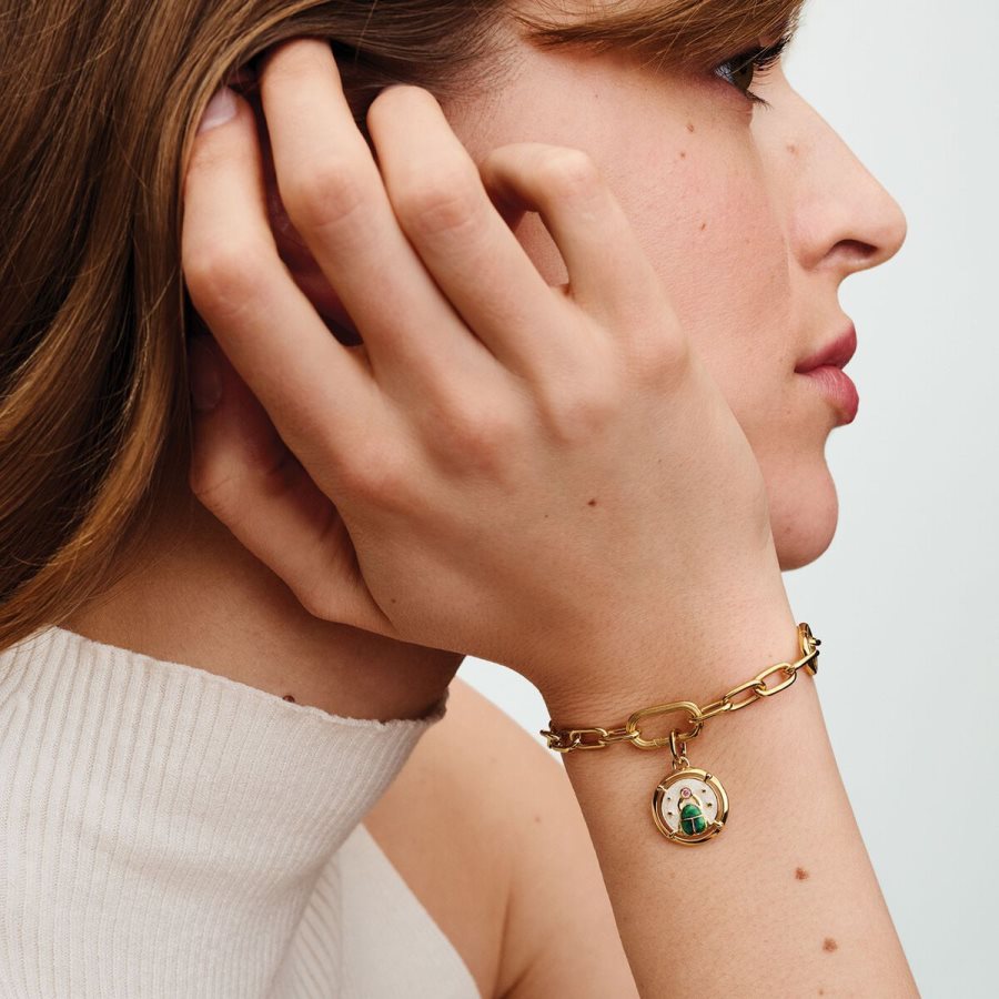Pandora Scarab Beetle Medallion Charm Altın | 864-FDXKTY