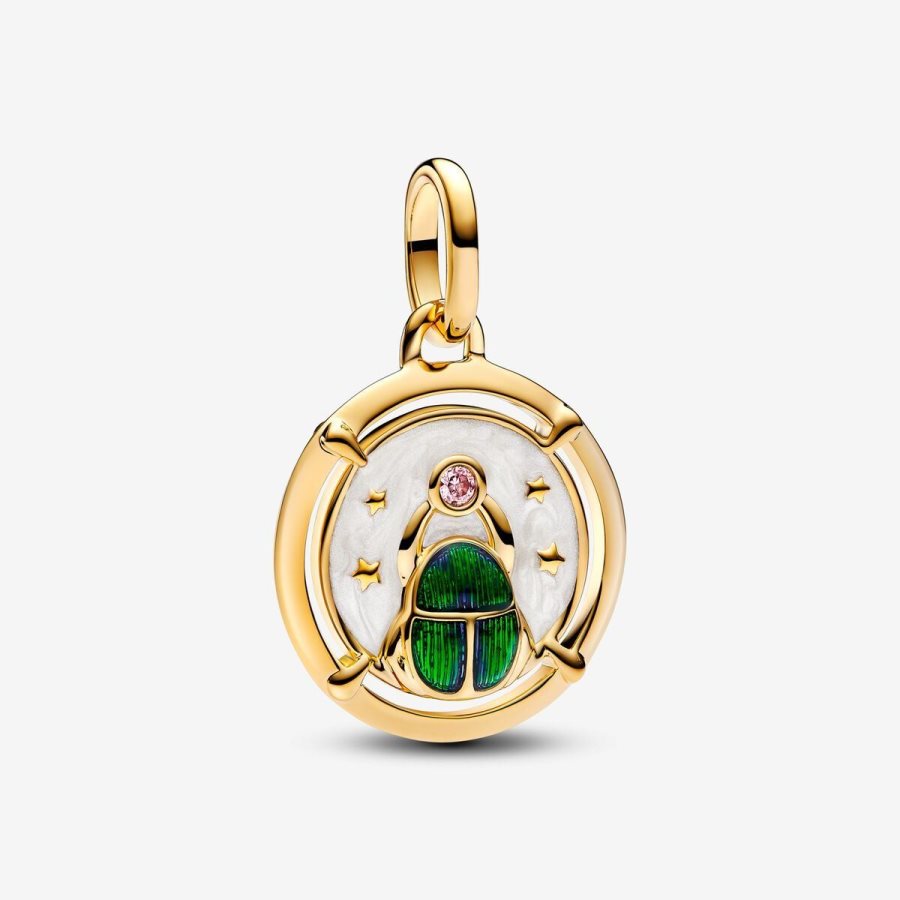 Pandora Scarab Beetle Medallion Charm Altın | 864-FDXKTY