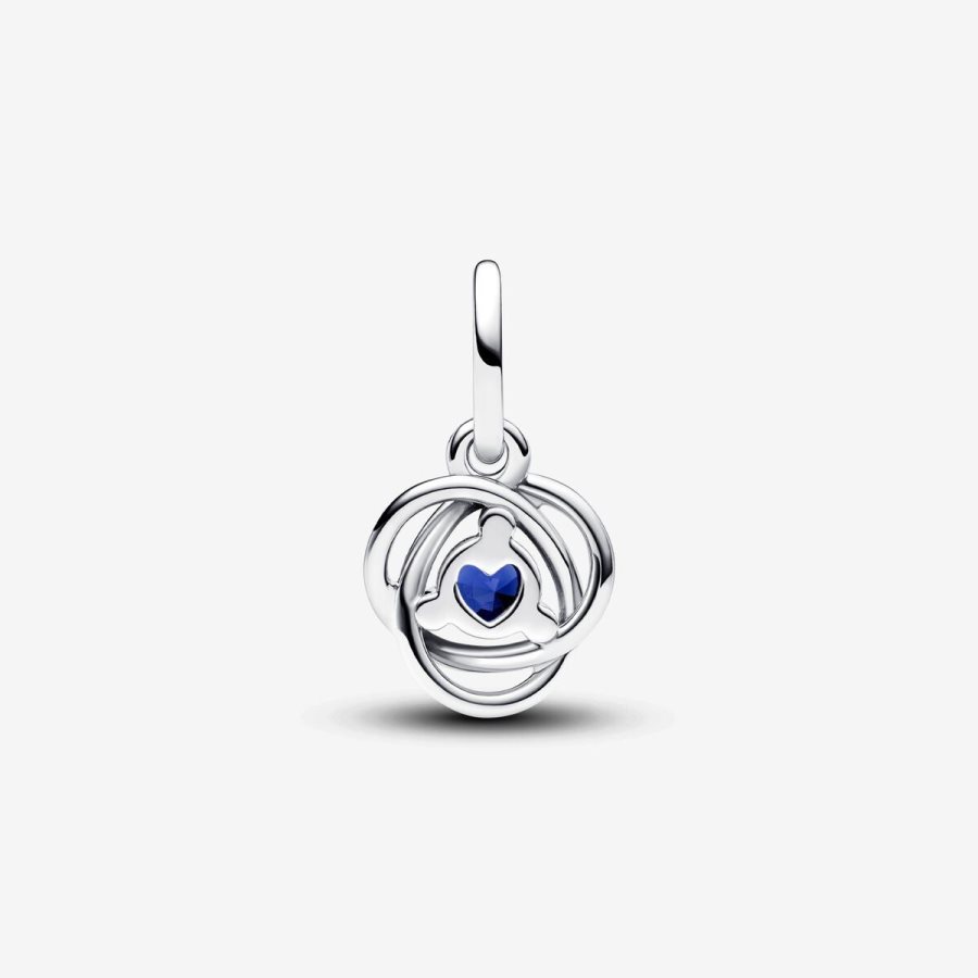 Pandora September Blue Eternity Circle Dangle Charm Gümüş | 309-MOQAFX