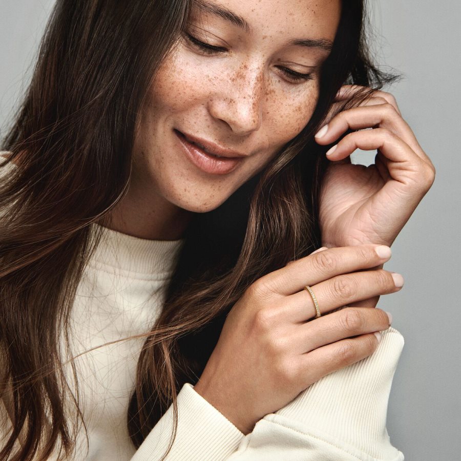 Pandora Sparkle & Hearts Ring Altın | 104-FMWVSA