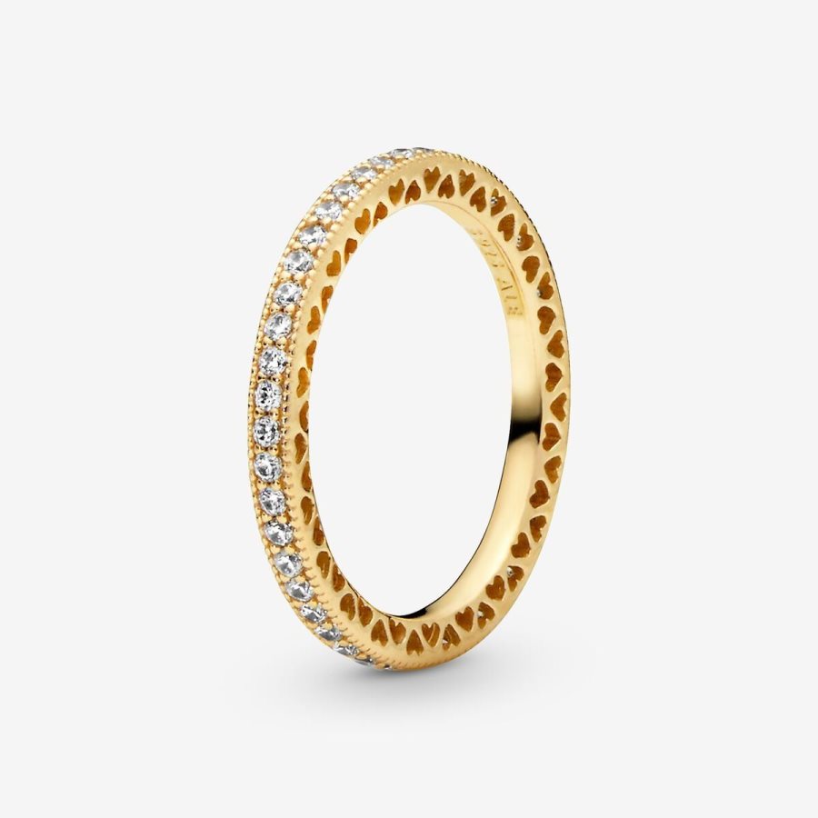 Pandora Sparkle & Hearts Ring Altın | 104-FMWVSA