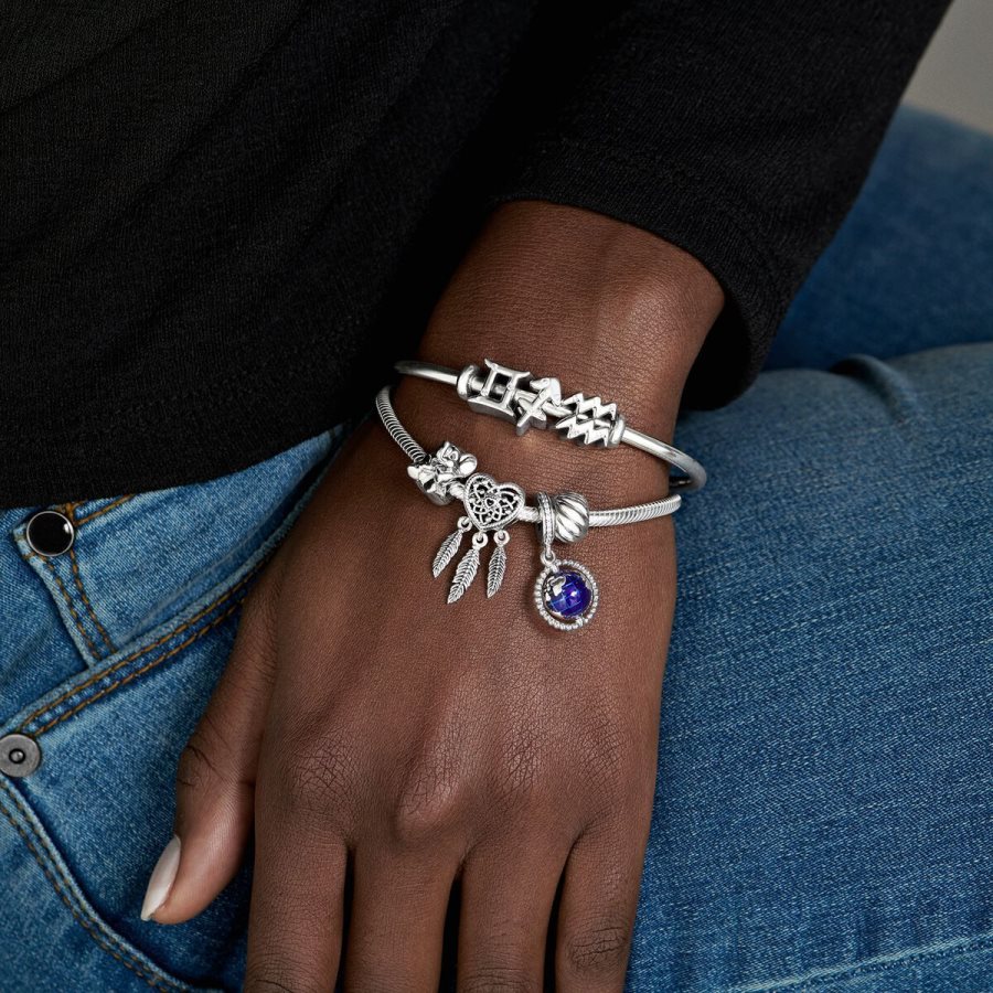 Pandora Sparkling Aquarius Zodiac Charm Gümüş | 302-EGVCAN