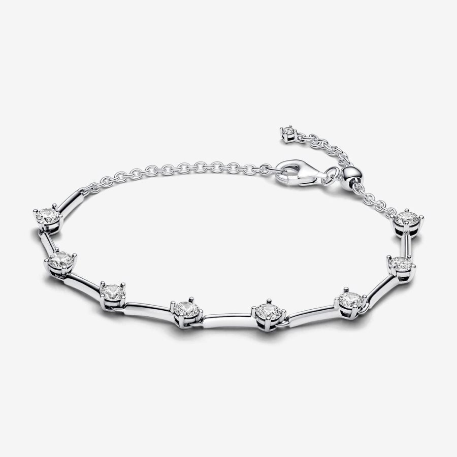 Pandora Sparkling Bars Bracelet Gümüş | 140-YOKGXR