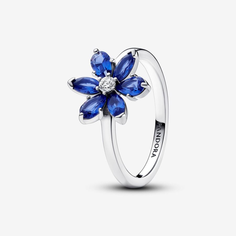 Pandora Sparkling Blue Herbarium Cluster Ring Gümüş | 701-AQNIFO