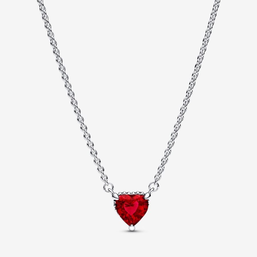 Pandora Sparkling Heart Halo Pendant Collier Necklace Gümüş | 841-TYLGUO