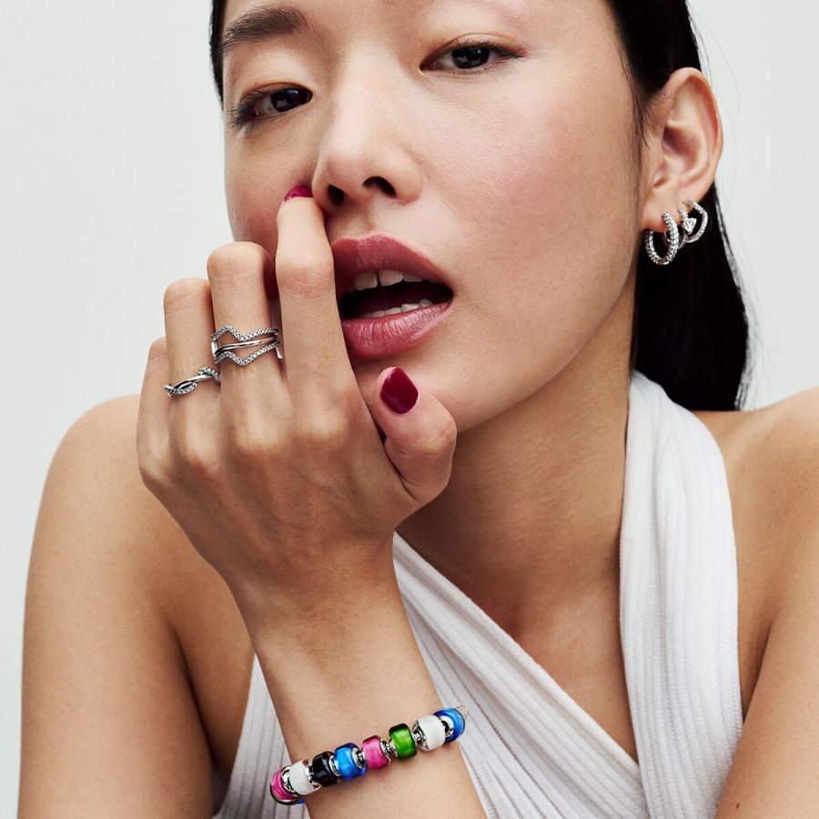 Pandora Sparkling Heart Hoop Earrings Gümüş | 289-IOPRBY