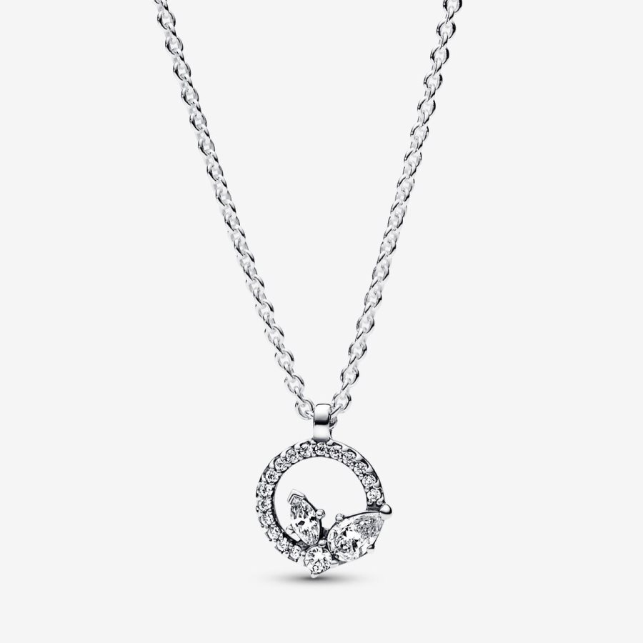 Pandora Sparkling Herbarium Circle & Cluster Pendant Necklace Gümüş | 491-JTIAFE