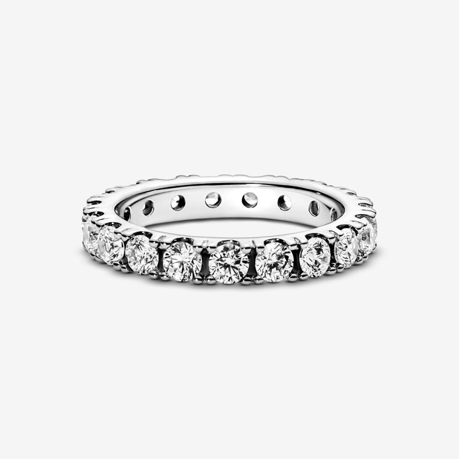 Pandora Sparkling Row Eternity Ring Gümüş | 936-UVQFPR