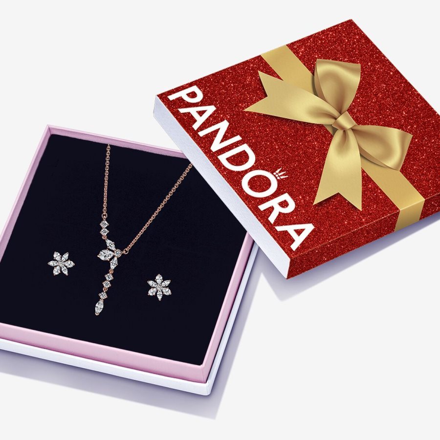 Pandora Sparkling Snowflake Jewelry Gift Set Renkli | 729-ZNRIGC