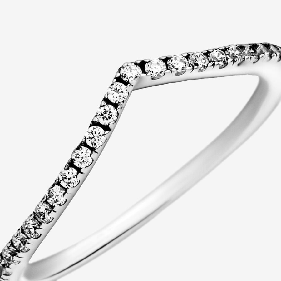 Pandora Sparkling Wishbone Ring Gümüş | 406-ZODNRT