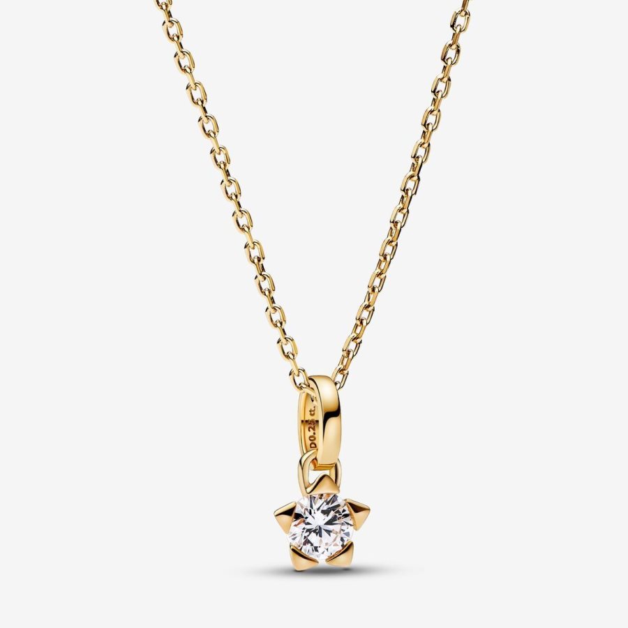 Pandora Star Pendant 0.25 carat tw 14k Gold Altın | 582-BANWCK