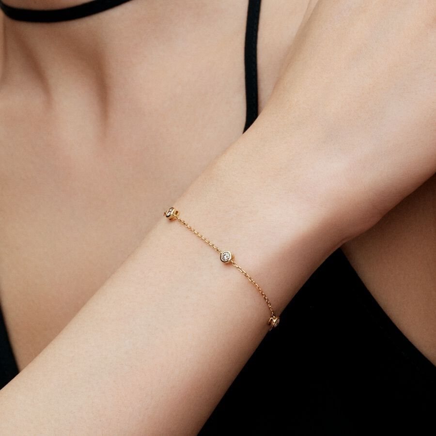 Pandora Station Chain Bracelet 0.40 carat tw 14k Gold Altın | 786-JGWQLZ
