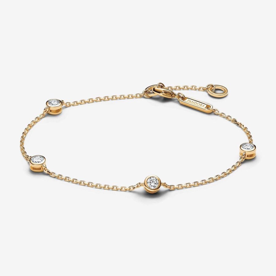 Pandora Station Chain Bracelet 0.40 carat tw 14k Gold Altın | 786-JGWQLZ