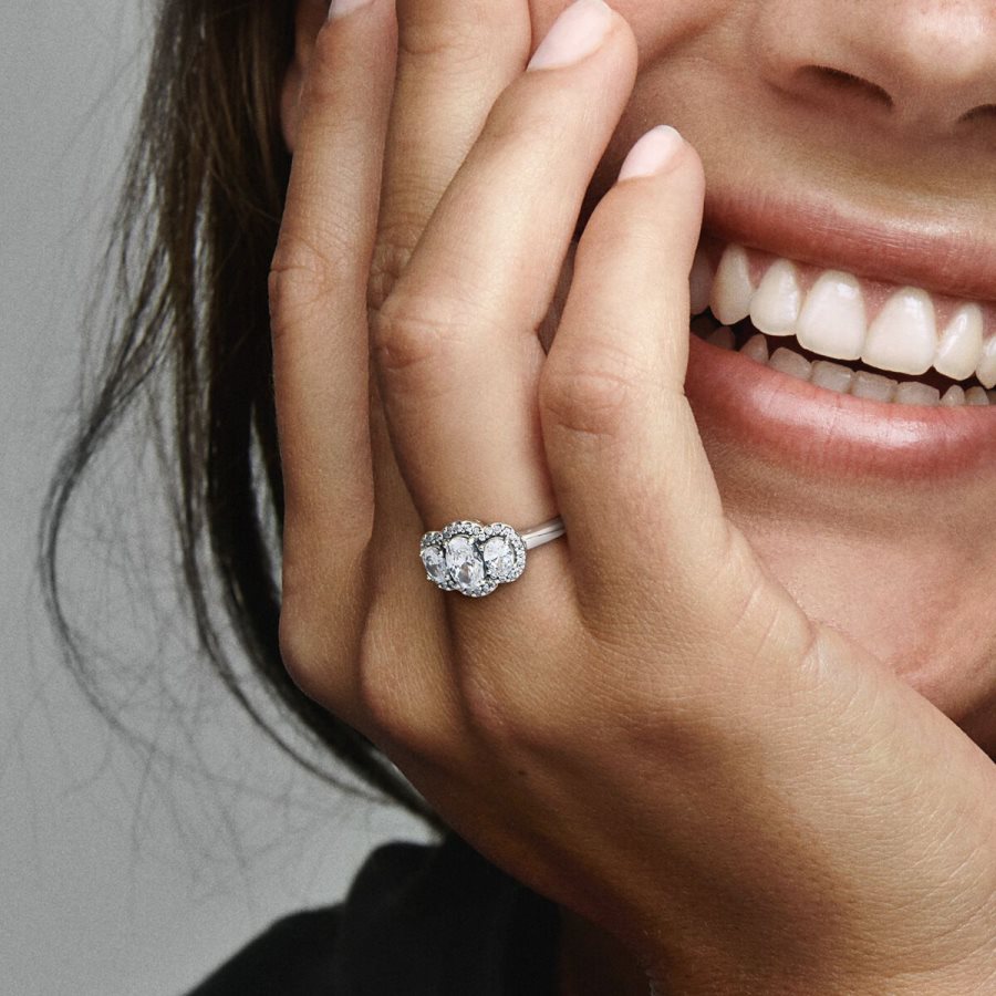 Pandora Three Stone Vintage Ring Gümüş | 407-FVPWAG