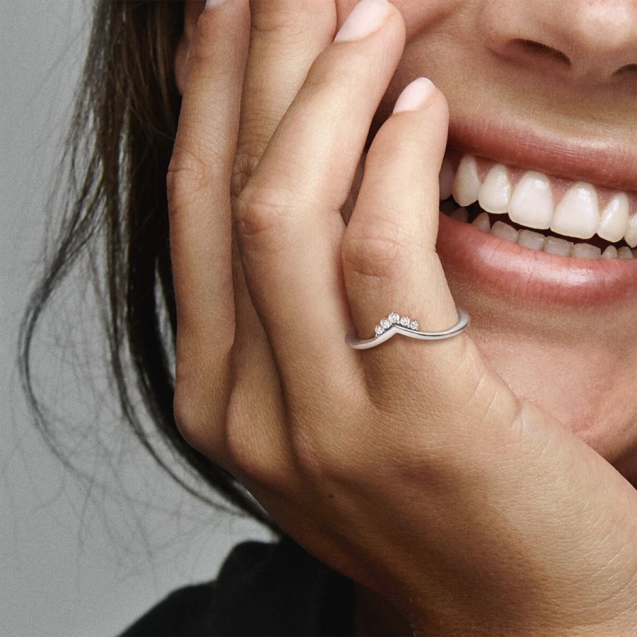 Pandora Tiara Wishbone Ring Gümüş | 638-HKIXRZ